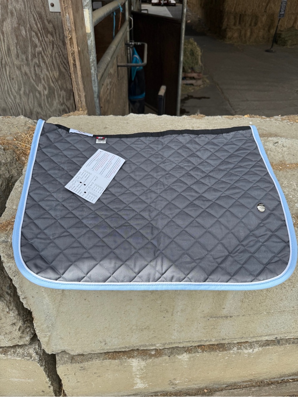 New Ogilvy Pony Saddle Pad with Light Blue Trim